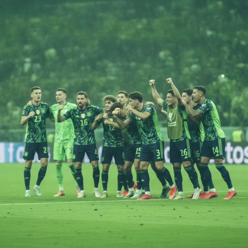 Football team celebrating a goal